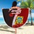 Tuvalu Polynesian Beach Blanket - Coat Of Arm With Hibiscus - Polynesian Pride