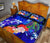 Federated States of Micronesia Custom Personalised Quilt Bed Set - Humpback Whale with Tropical Flowers (Blue) - Polynesian Pride