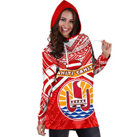 Tahiti Rugby Women Hoodie Dress Polynesian Coat Of Arms and Flag - Polynesian Pride