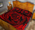 Hawaiian Kanaka Honu Hibiscus Tornando Red Polynesian Quilt Bed Set - Polynesian Pride