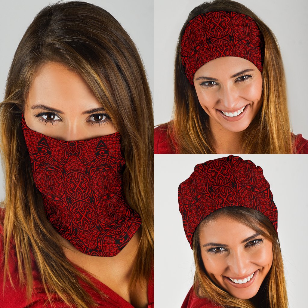 Polynesian Lauhala Mix Red Bandana 3 - Pack Red One Size - Polynesian Pride