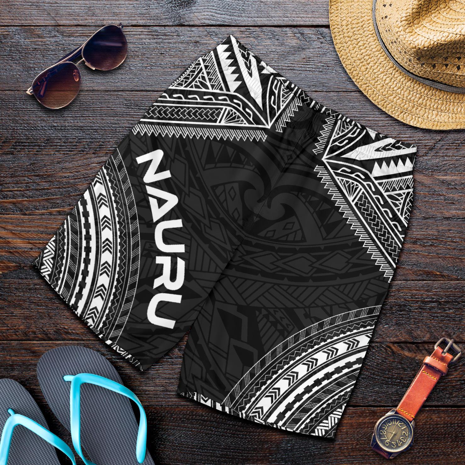 Nauru Men's Shorts - Polynesian Chief Black Version Black - Polynesian Pride