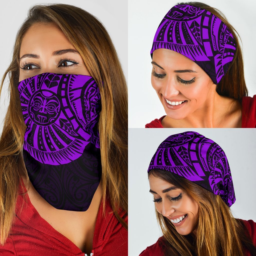 New Zealand Maori Warrior Tattoo Bandana - Purple - Polynesian Pride