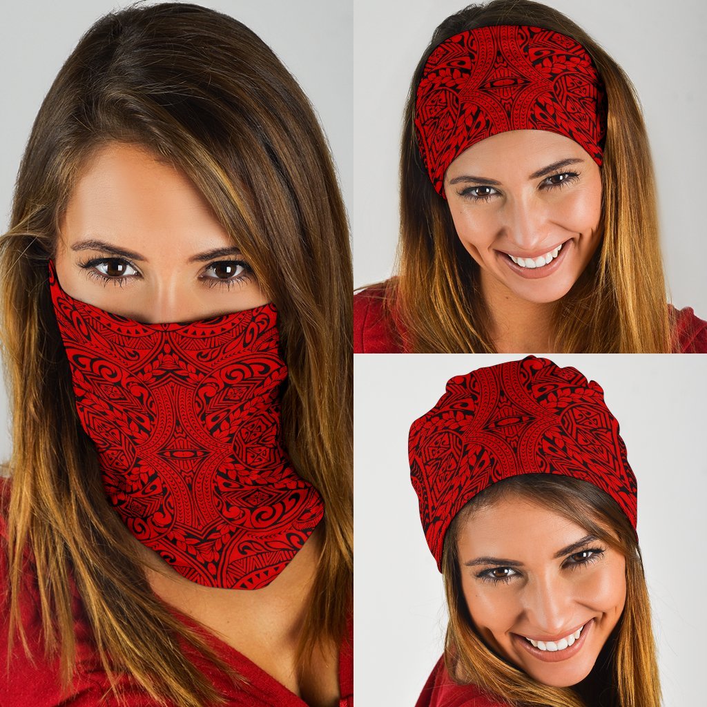 Polynesian Culture Red Bandana 3 - Pack Red One Size - Polynesian Pride