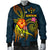 Kosrae Polynesian Men's Bomber Jacket - Legend of Kosrae (Blue) - Polynesian Pride