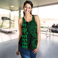 Kanaka Map Women's Racerback Tank Green - Polynesian Pride
