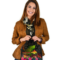 Papua New Guinea Polynesian Personalised Shoulder Handbag - Hibiscus and Banana Leaves - Polynesian Pride