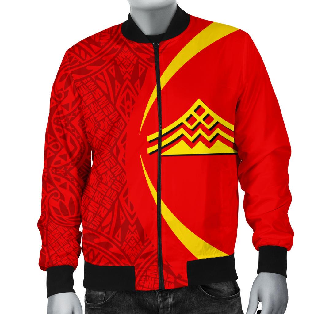Hawaiian Mauna Kea Polynesian Men's Bomber Jacket - Circle Style - Black - Polynesian Pride