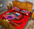 Samoa Polynesian Quilt Bed Set - Floral With Seal Red - Polynesian Pride