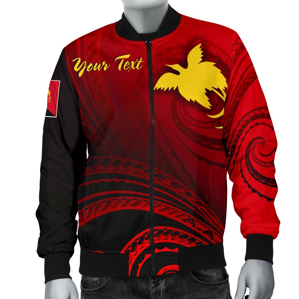 Papua New Guinea Custom Personalised Men's Bomber Jacket - Raggiana Bird of Paradise Polynesian Patterns - Polynesian Pride