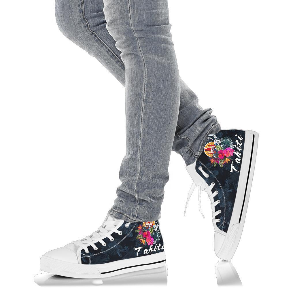Tahiti Polynesian High Top Shoes - Tropical Flower - Polynesian Pride