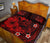 Polynesian Hawaii Kanaka Maoli Quilt Bed Set - Humpback Whale with Hibiscus (Red) - Polynesian Pride