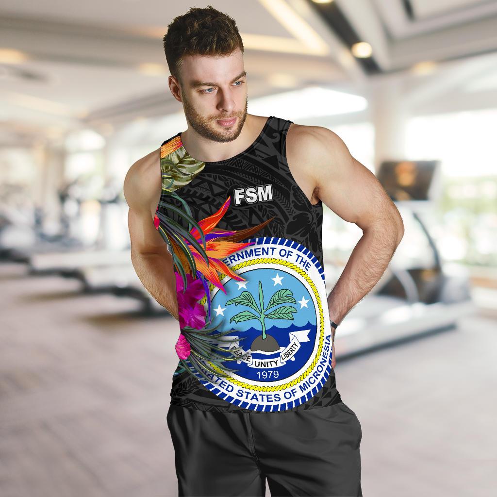 Federated States of Micronesia Men's Tank Top - Polynesian Hibiscus Pattern - Polynesian Pride