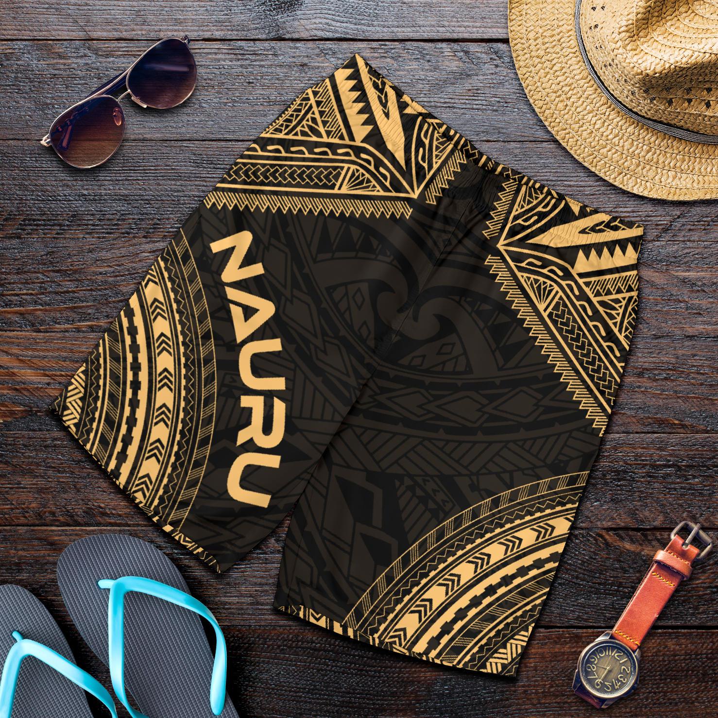 Nauru Men's Shorts - Polynesian Chief Gold Version Gold - Polynesian Pride