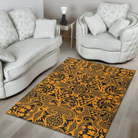 Polynesian Brown And Black Color Area Rug - Polynesian Pride
