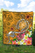 Hawaii Premium Quilt - Turtle Plumeria Polynesian Tattoo Gold Color - Polynesian Pride
