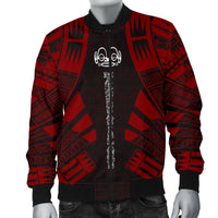 Marquesas Islands Men Bomber Jackets - Polynesian Tattoo Red - Polynesian Pride