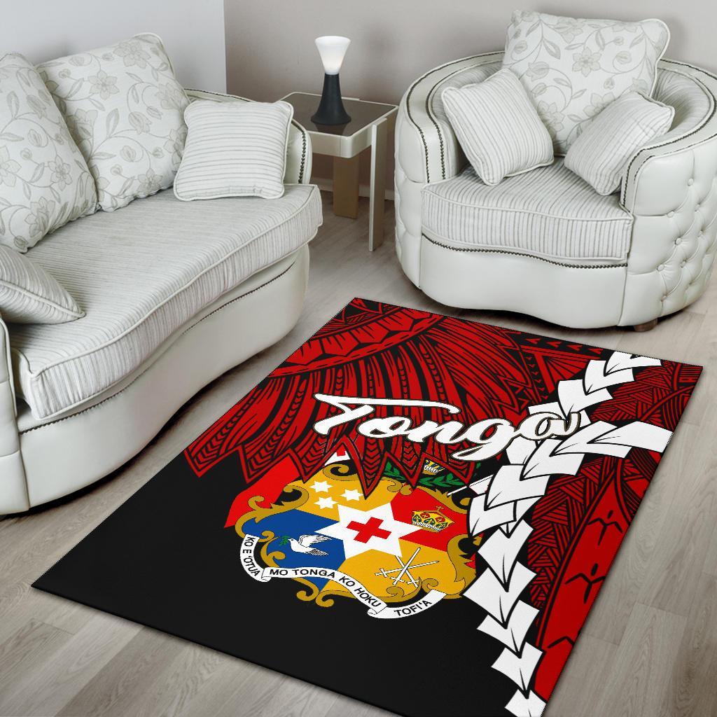 Tonga Polynesian Are Rug - Tribal Wave Tattoo Flag Color - Polynesian Pride