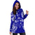 Fiji Polynesian Hoodie Dress Map Blue - Polynesian Pride