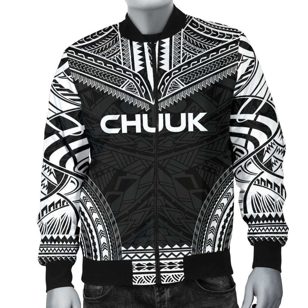 Chuuk Polynesian Chief Men's Bomber Jacket - Black Version - Polynesian Pride