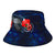 Wallis and Futuna Polynesian Bucket Hat - Blue Turtle Hibiscus - Polynesian Pride