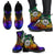 Tahiti Custom Personalised Premium Leather Boots - Rainbow Polynesian Pattern - Polynesian Pride