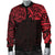 New Zealand Men's Bomber Jacket, Maori Polynesian Tattoo Red - Polynesian Pride