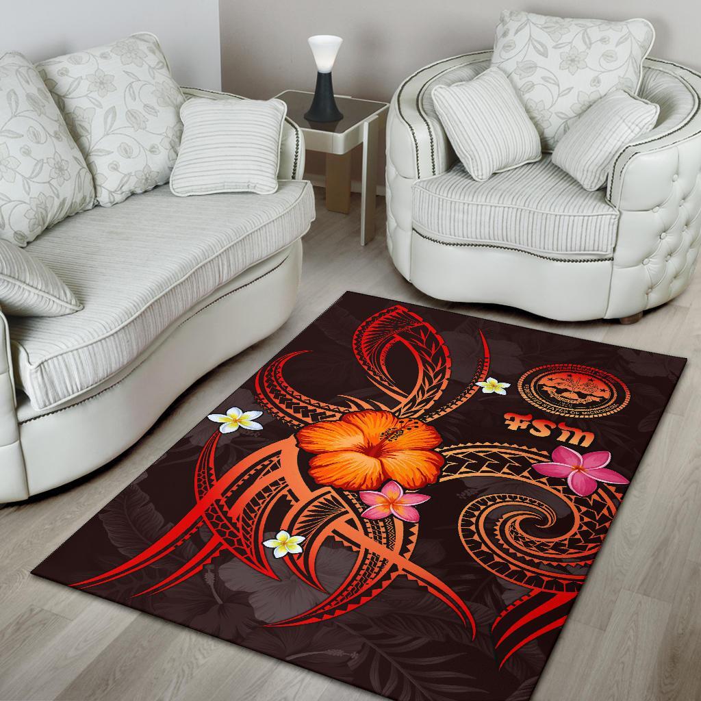 Federated States of Micronesia Polynesian Area Rug - Legend of FSM (Red) - Polynesian Pride