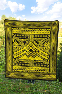 Hawaii Polynesian Mauna Kea Premium Quilt Yellow - Polynesian Pride