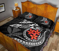 Hawaiian Polynesian Quilt Bed Set - Kanaka Maoli & White Manta Ray Turtle Tentacle - Polynesian Pride