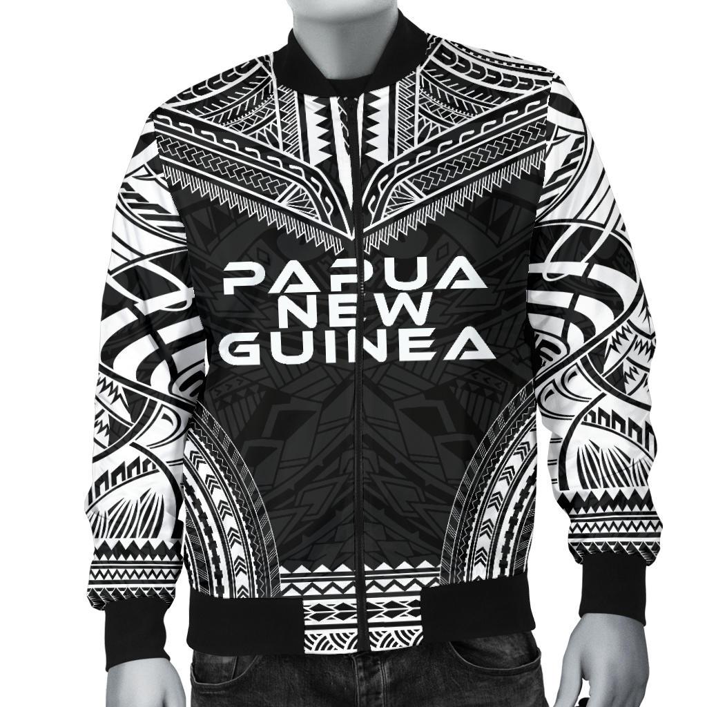 Papua New Guinea Polynesian Chief Men's Bomber Jacket - Black Version - Polynesian Pride