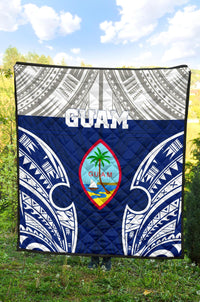Guam Polynesian Premium Quilt - Pattern With Seal Blue Version - Polynesian Pride