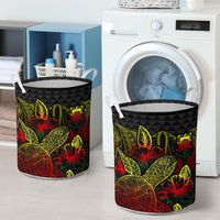 Tuvalu Laundry Basket - Polynesian Turtle Hibiscus Reggae - Polynesian Pride