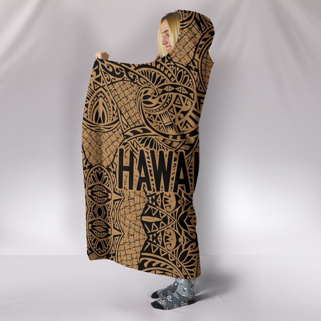 Hawaii Polynesian Hooded Blanket - Circle Style 06 - Polynesian Pride