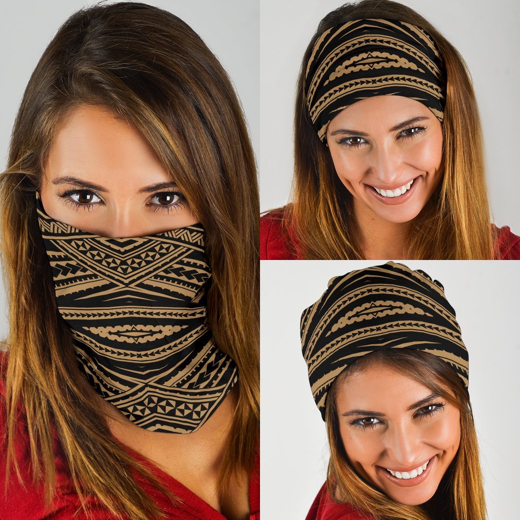 Polynesian Tatau Gold Bandana 3 - Pack Gold One Size - Polynesian Pride