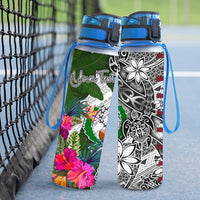 Pohnpei Custom Personalised Hydro Tracking Bottle White - Turtle Plumeria Banana Leaf - Polynesian Pride