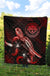 Federated States of Micronesia Polynesian Premium Quilt - Turtle With Blooming Hibiscus Red - Polynesian Pride