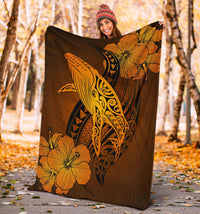 Hawaii Whale Swim Poly Premium Blanket - Polynesian Pride