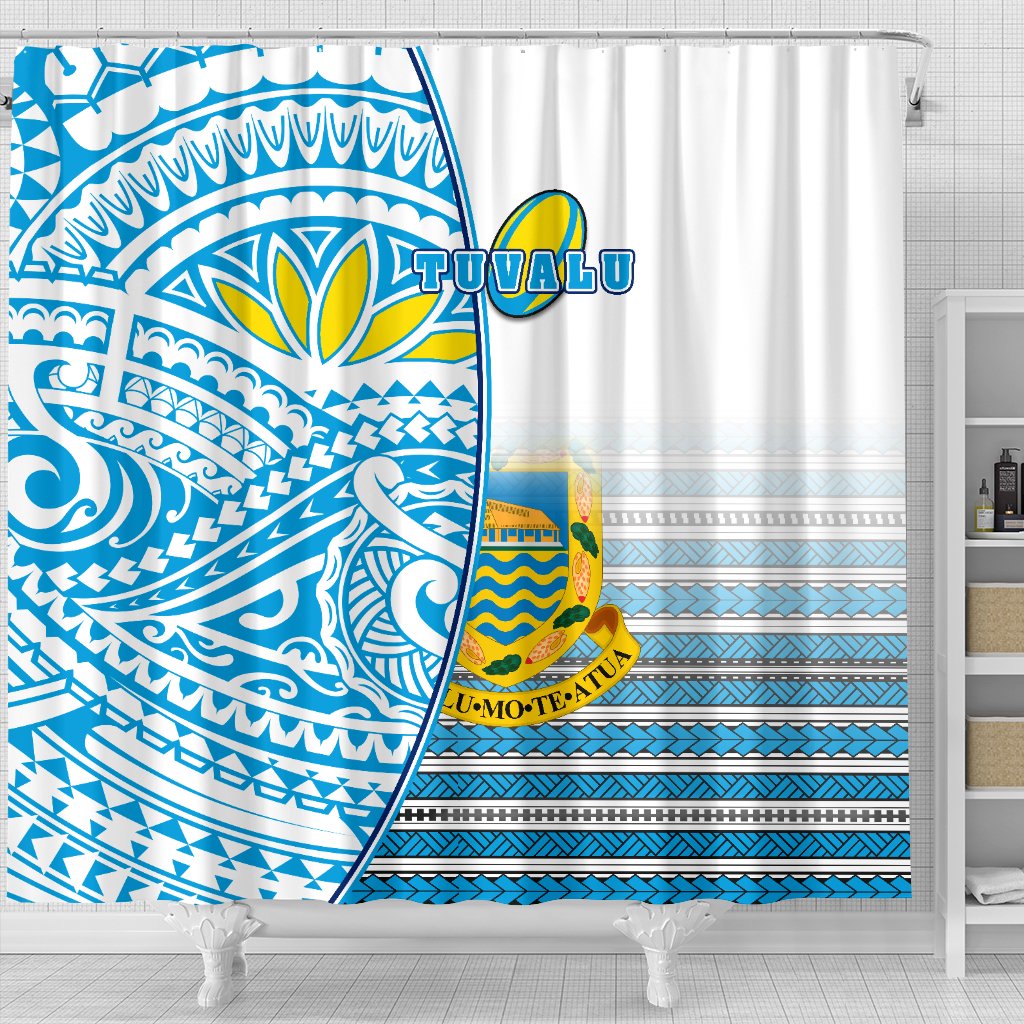 Tuvalu Rugby Shower Curtain Special - Polynesian Pride