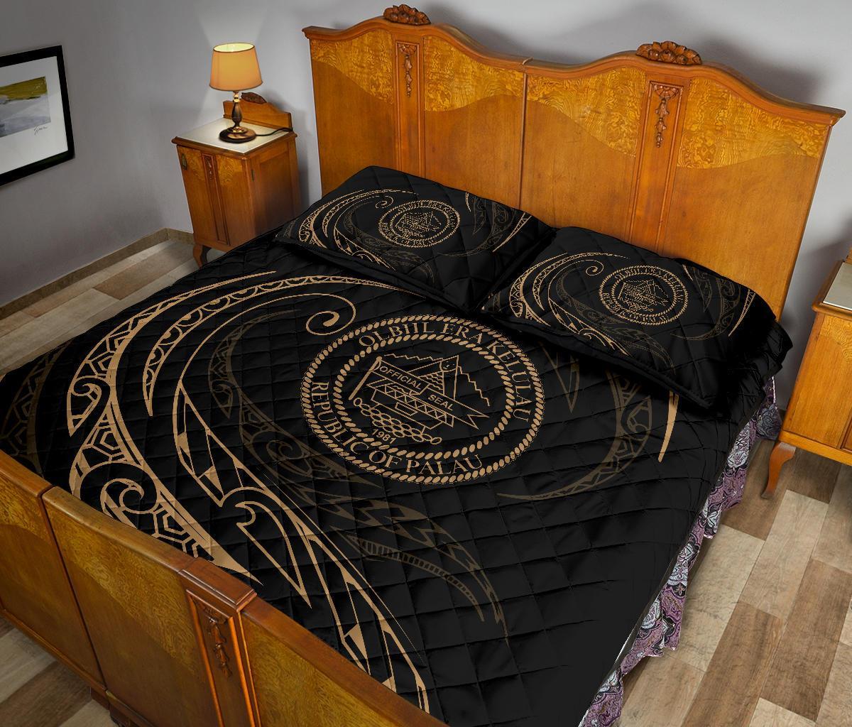 Palau Quilt Bed Set - Gold - Frida Style - Polynesian Pride