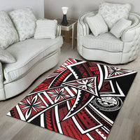 Federated States of Micronesia Area Rug - Tribal Flower Special Pattern Red Color - Polynesian Pride