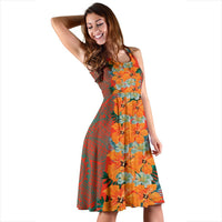 Hawaii Tropical Flowers Polynesian - Hawaiian Midi Dress - Haka Style - Polynesian Pride