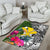 Hawaii Area Rug White - Turtle Plumeria Banana Leaf - Polynesian Pride