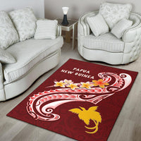 Papua New Guinea Area Rug - PNG Seal Polynesian Patterns Plumeria - Polynesian Pride