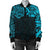 New Zealand Women's Bomber Jacket , Maori Polynesian Tattoo Blue - Polynesian Pride