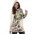 Nauru Hoodie Dress - Nauru Coat Of Arms & Beige Hibiscus - Polynesian Pride