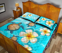 Hawaii Turtle Plumeria Ocean Quilt Bed Set - Polynesian Pride