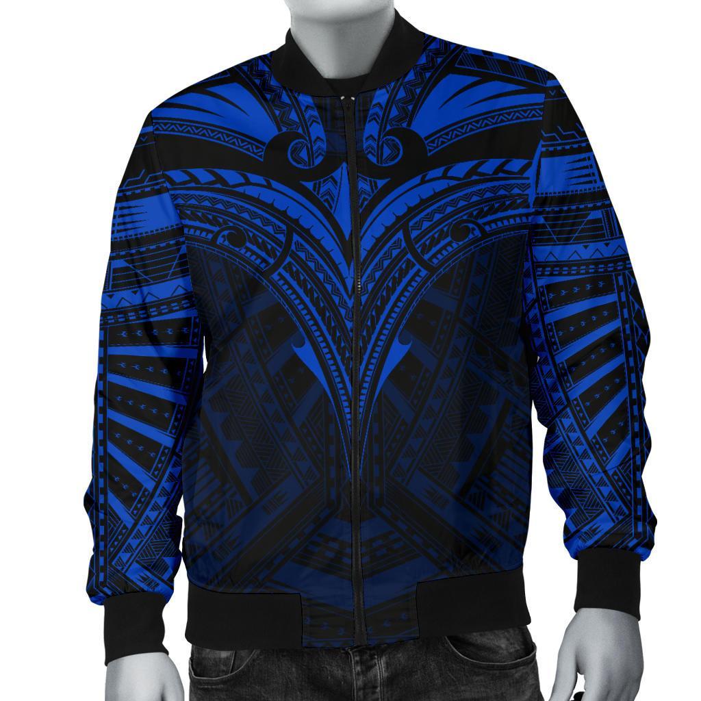 Micronesia Tattoo Men's Bomber Jacket (Blue) Blue - Polynesian Pride