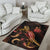 New Caledonia Polynesian Area Rugs - Turtle With Blooming Hibiscus Gold - Polynesian Pride