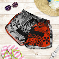 Tonga Polynesian Personalised Women Shorts - Vintage Polynesian Style Women Black - Polynesian Pride